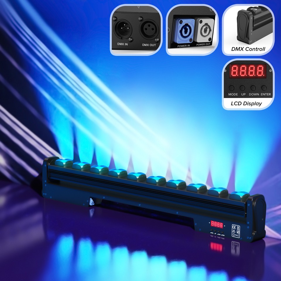 250W RGBW Moving Head Wall Wash Light Bar DMX Stage Beam Light Party