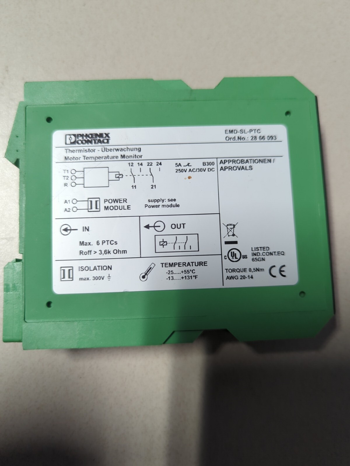Phoenix Contact EMD-SL-PTC EMD-SL-PS-24D Motor Temperature Module | eBay