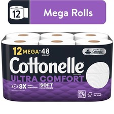 Ultra Comfort Toilet Paper, 12 Mega Rolls