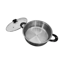 14-Quart Stainless Steel Dutch Oven Casserole Low Pot Stockpot with Lid, 14"