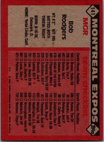 1986 TOPPS Baseball COMPLETE Your SET Cards #1-#200 Buy 2 Get 2 Free 1986 Topps - Picture 255 of 365