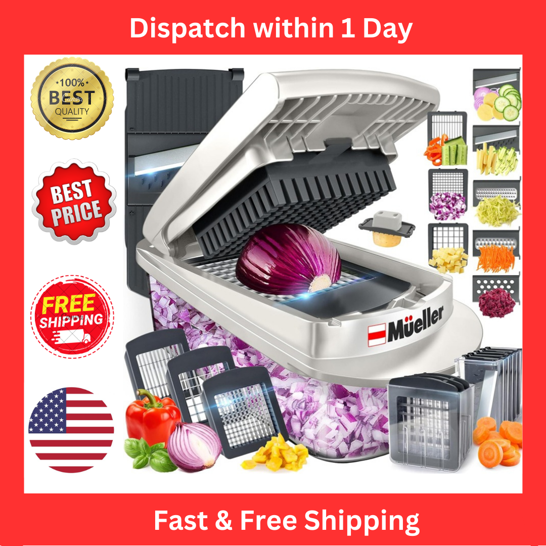 Mueller Pro-Series 10-in-1 8-Blade Multi-Functional Vegetable Chopper and Onion Mincer