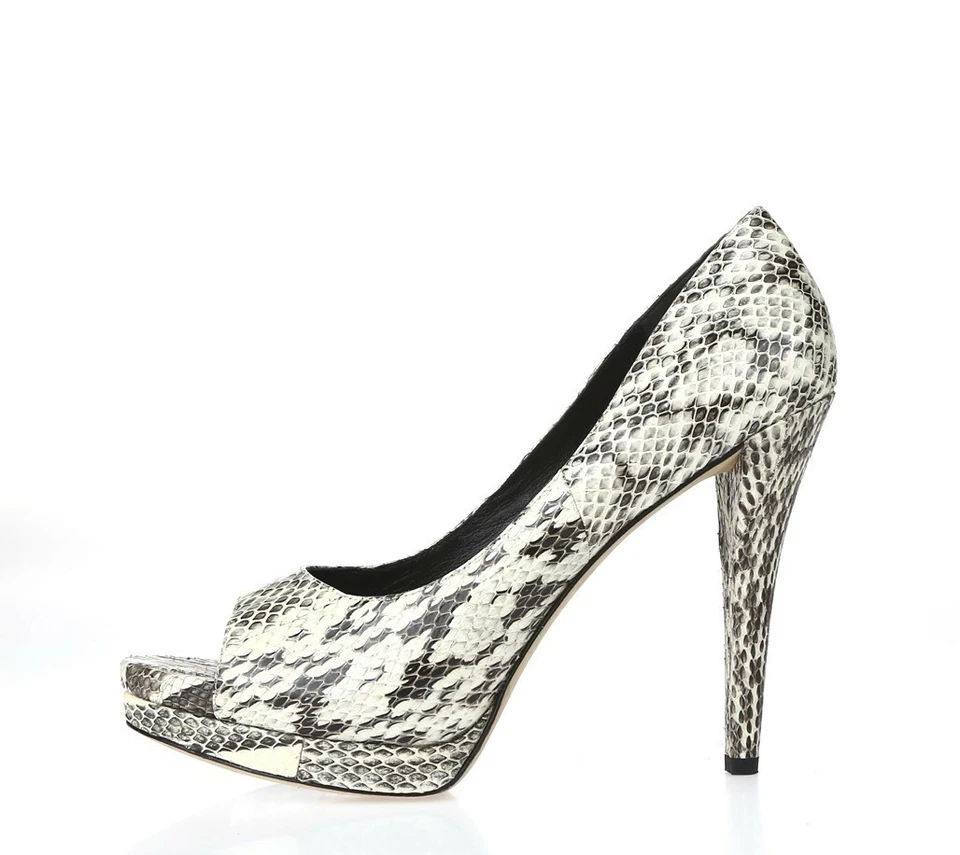 Zapatos Vera Wang Lavanda Mujer Estampado Serpiente Cuero Punta Abierta Tacones Talla 9.5 M Foto 2 de 4