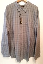 Men's Arrow gray plaid long sleeve button down shirt size 3XL