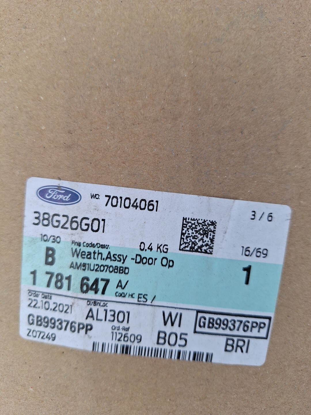 1781647 Door Seal Genuine Ford Part for sale online | eBay