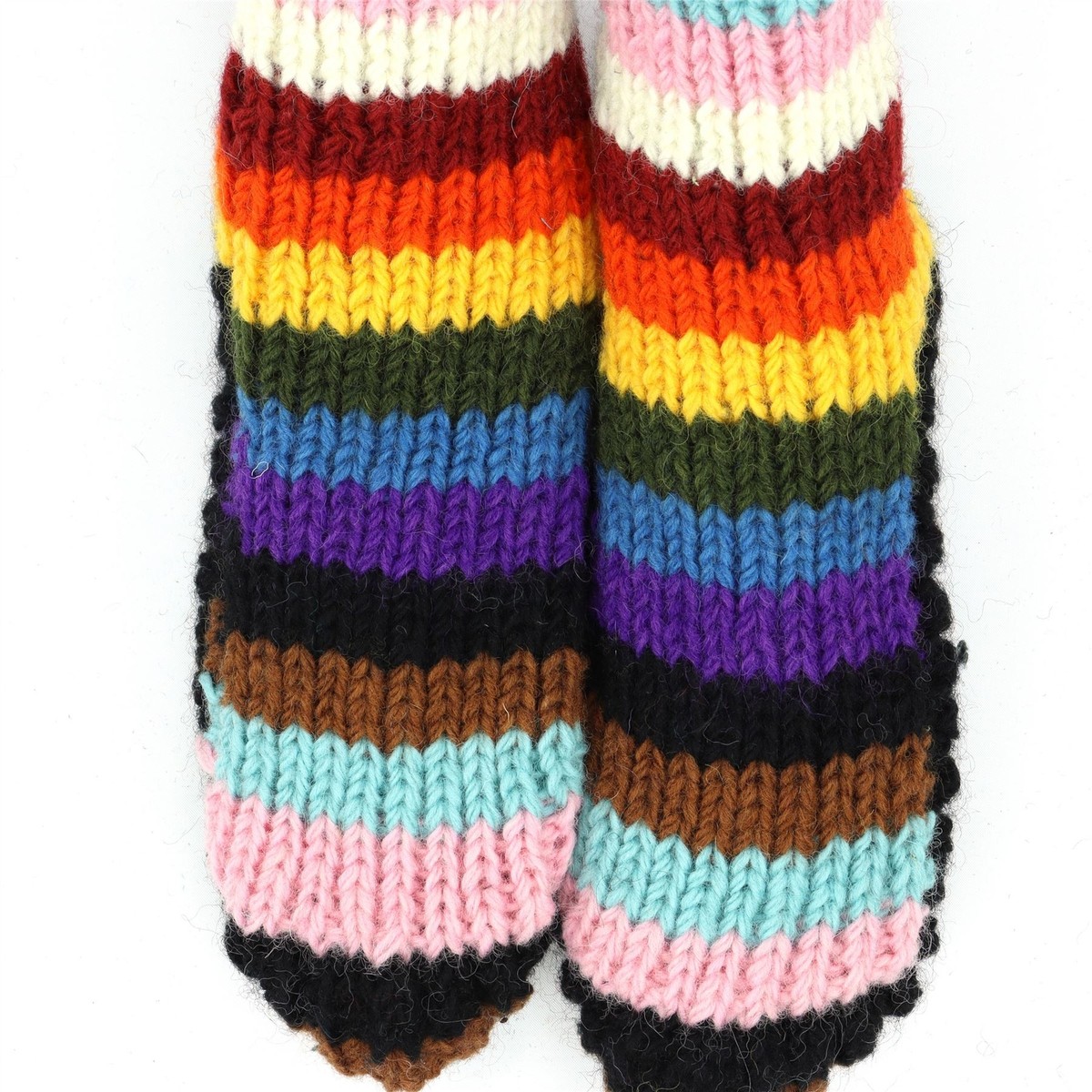 Chaussettes Chaussons En Laine Tricotée Main - Doublure Sherpa Polaire - Taille Unique UK 3-8