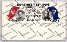 Antique Postcard 1904 football Andover vs Exeter captains MacFadyen Thompson