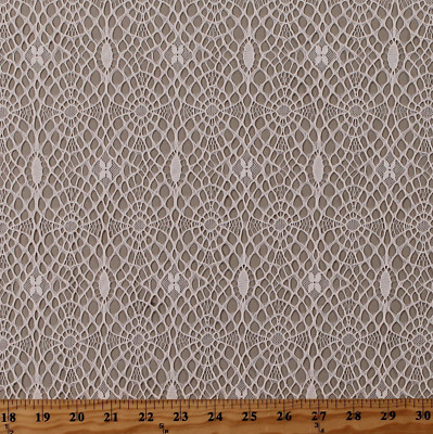 Patterned Lace Ivory Allover Lace Look Soft 60'' Wide Fabric by the Yard D170.49