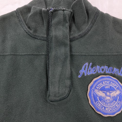 Maglione Abercrombie & Fitch 1/4 zip finto collo uomo taglia 2XL invecchiato pesante - Foto 14 di 21
