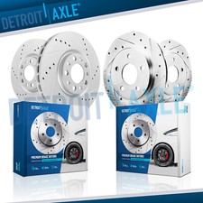 Front and Rear Drilled and Slotted Brake Rotors Kit fit for 2017 Jeep Compass