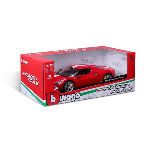 Bburago 18-16017 Modelo Ferrari 296GTB Assetto Fiorano (Rojo / Blanco, 1:18) - Imagen 3 de 8