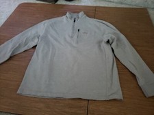 Greg Norman Sweatshirt Mens Size L Gray Colored Shark Pullover 1/4 Zip In VGC