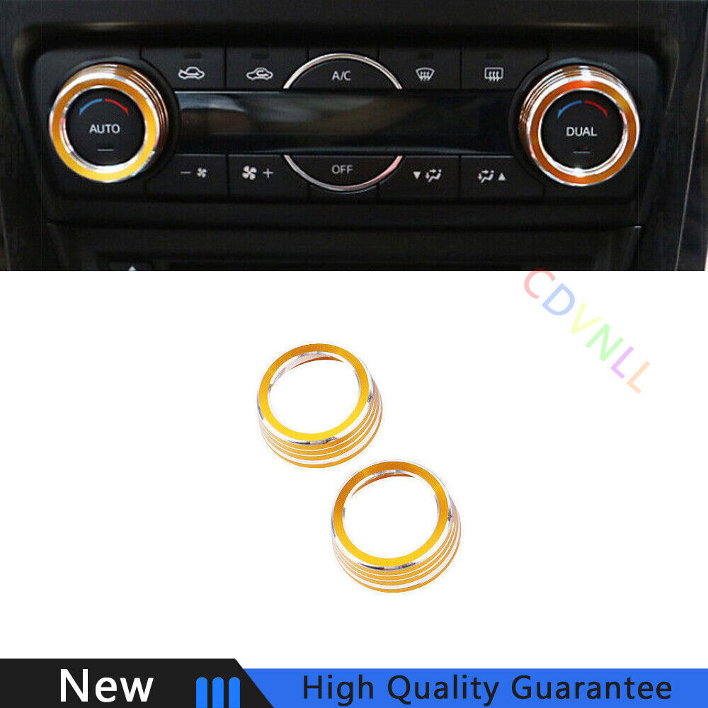 For Mazda 6 Atenza 2017-2019 Golden Aluminum Middle Console AC Knob Cover Trim