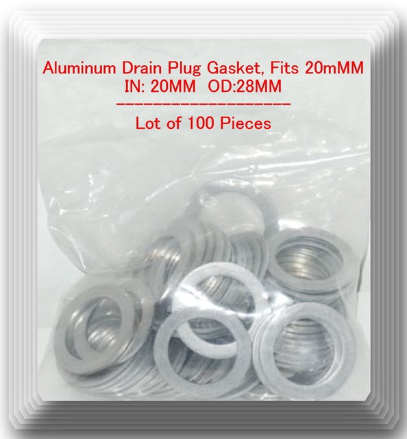 LOT 100 Aluminum Oil Drain Plug Gasket ID20MM OD28MM 2028 MM eBay