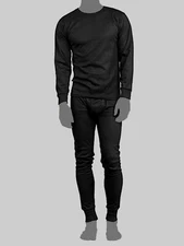 $40 Galaxy by Harvic Men's Black Classic Underwear Thermal Base Layer Set L