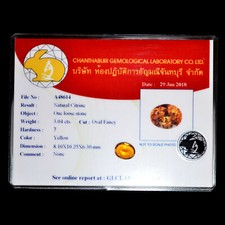 Certified VS 3.06ct 10.25x8.1mm Oval Natural Golden Yellow Citrine from Brazil