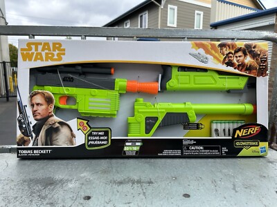 Nerf Star Wars Tobias Beckett Blaster Set Glowstrike Green Han Solo Movie E2532