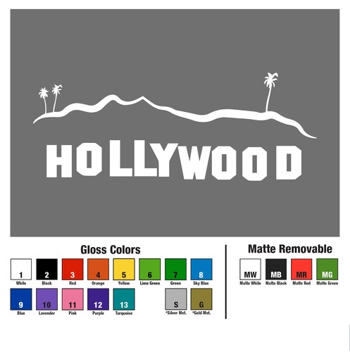 5 inch Hollywood Hill Sign Decal Window Sticker Car Landmark LA California CA - Picture 2 of 3