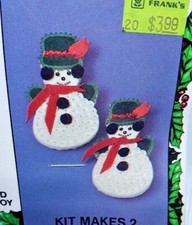 Walco Holiday JOLLY SNOWMAN Vintage Sequin Bead Christmas Ornament Craft Kit NOS