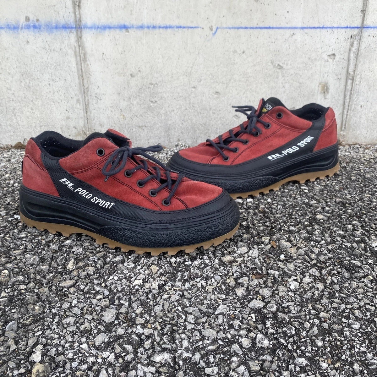 Mens Vintage Polo Sport Extreme Ralph Lauren Sneaker Shoe Red Size 13
