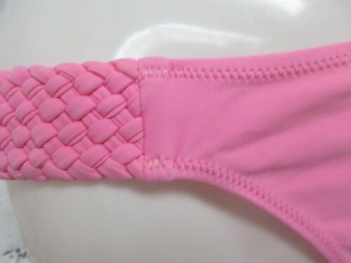 Einfarbig & gestreift 2-teiliges Bikini Set Maße Oberteil XS Unterteil Small Rosa Neu ohne Etikett! - Bild 2 von 4