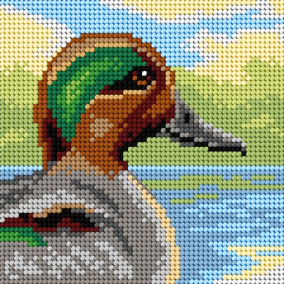 Orchidea Gobelin canvas for halfstitch without yarn Teal Duck 3512D