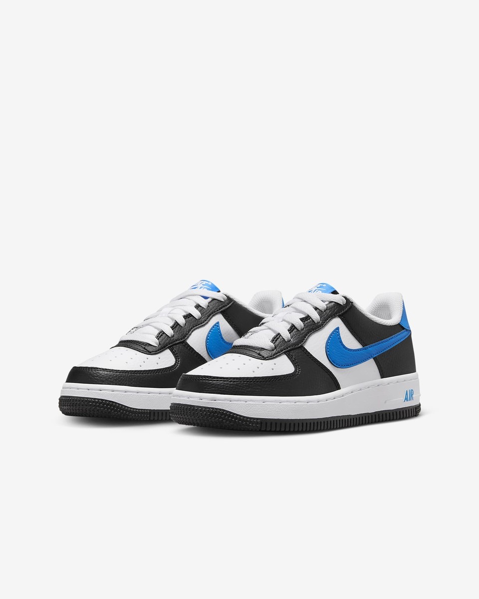 FN8008-001 Nike GS Air Force 1 Black White Light Photo Blue | eBay
