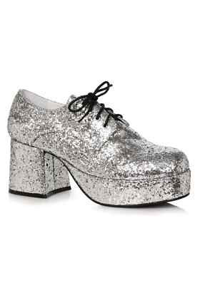 Men's Silver Glitter Platform Shoes