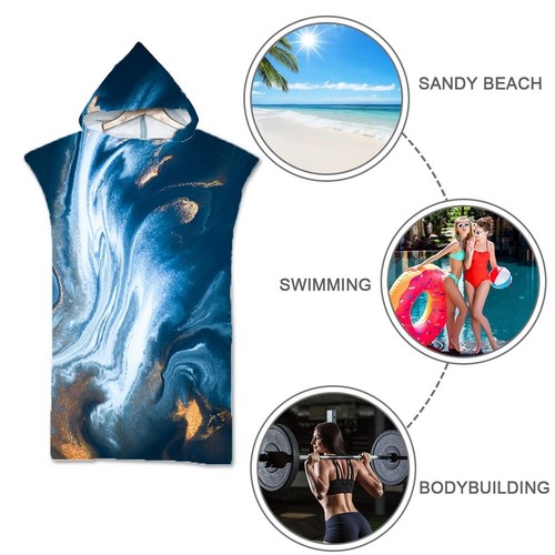 Hooded Beach Robe Poncho Towel Adult Beach Towel Surf Swimming or hanging out - Picture 7 of 10