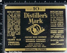 Distiller's Mark Kentucky Straight Bourbon Whiskey Label - KENTUCKY