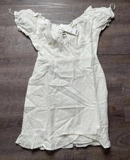 Urban Outfitters Womens Small Short White Dress Cupped Sleeves Off Shoulder K2