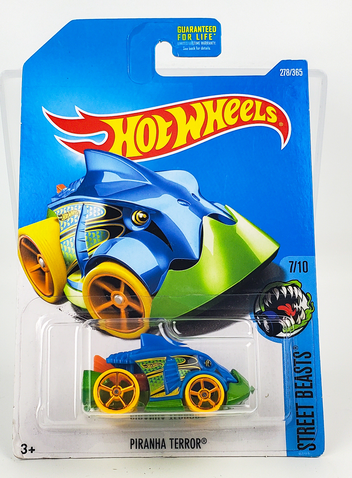 Hot Wheels 2017 Blue Piranha Terror Street Beasts 7/10 DTY53