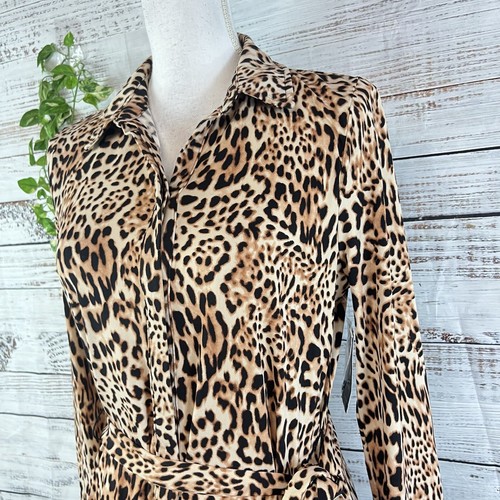 INC International Concepts Dress sz Small Black Brown Maisie Animal Slinky Knee - Picture 12 of 20