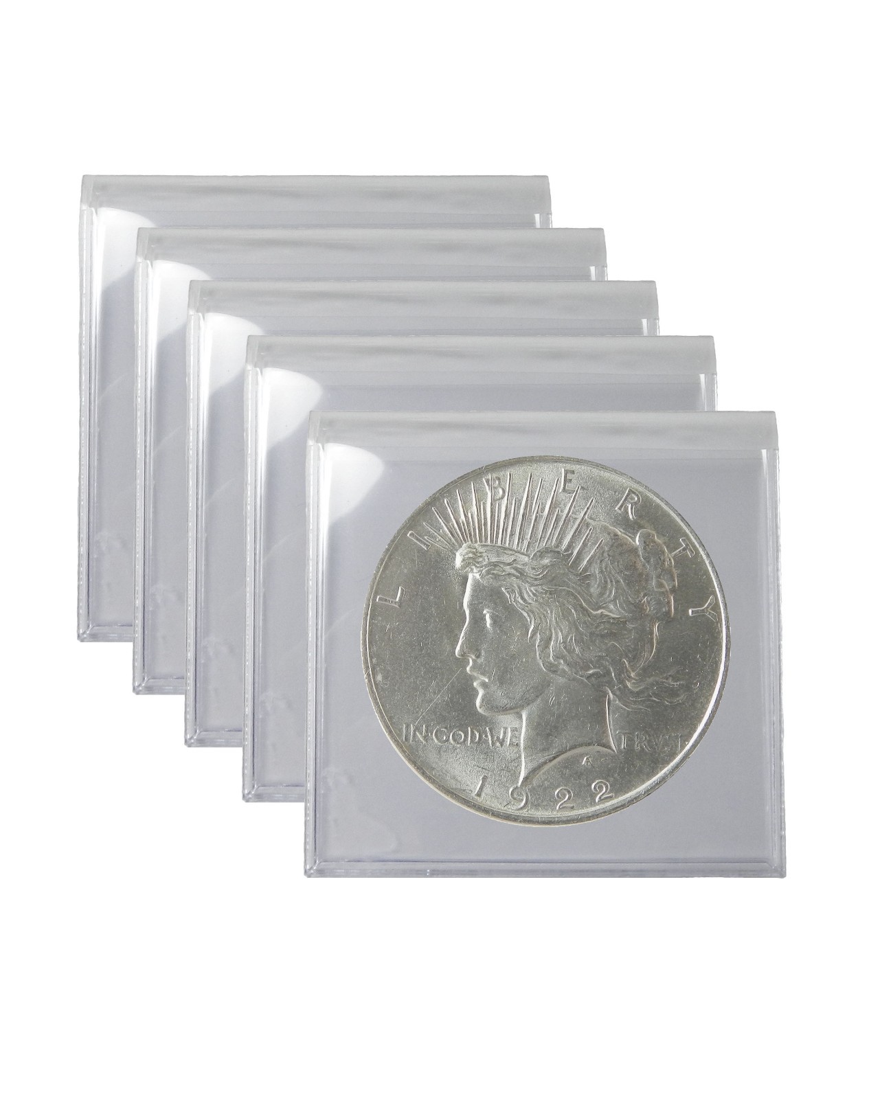 1922/1923 Silver Peace Dollar BU Lot of 5 S$1 Coins Brilliant Uncirculated