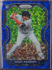 2021 Panini Prizm Blue Donut Circles Prizm #43 Isaac Paredes RC