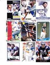 VINTAGE DALLAS COWBOYS 9 CARD LOT - TROY AIKMAN + EMMITT SMITH + DANNY WHITE