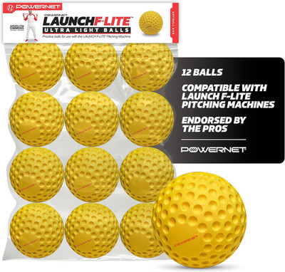 Launch F-Lite Softball & Baseball Pitching Machine, Dimpled Practice Balls, Buck