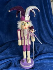 HomeGoods Purple and Silver Glitter Jester Nutcracker with Scepter