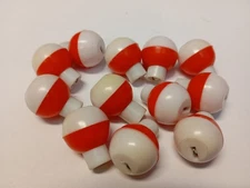 Float SUNTEC 0.75 Inch Bobbers, 12 Pack Plastic fishing Float, Red and White