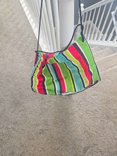 Thirty-One striped drawstring shoulder bag w/...