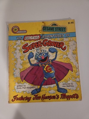 Vintage 1978 Golden Book THE EXCITING ADVENTURES OF SUPER GROVER Sesame Street