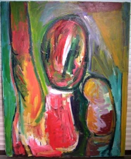 Vintage Abstract Expressionist Oil Painting