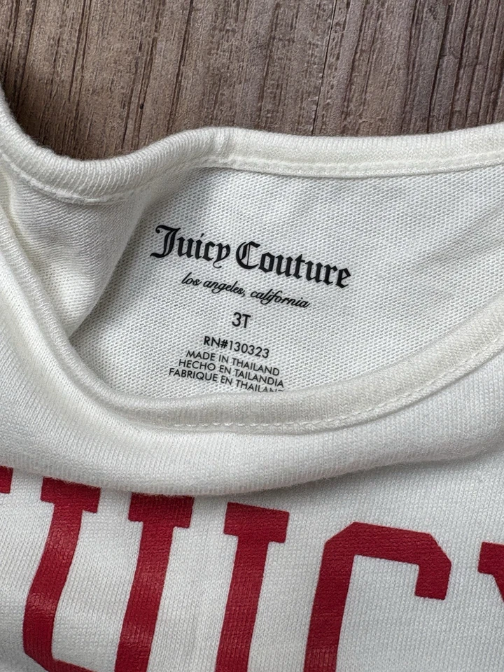 Juicy Couture ребенка ясельного возраста девочек красный длинным рукавом толстовка с капюшоном и футболка размер 3T новый - Изображение 4 из 4