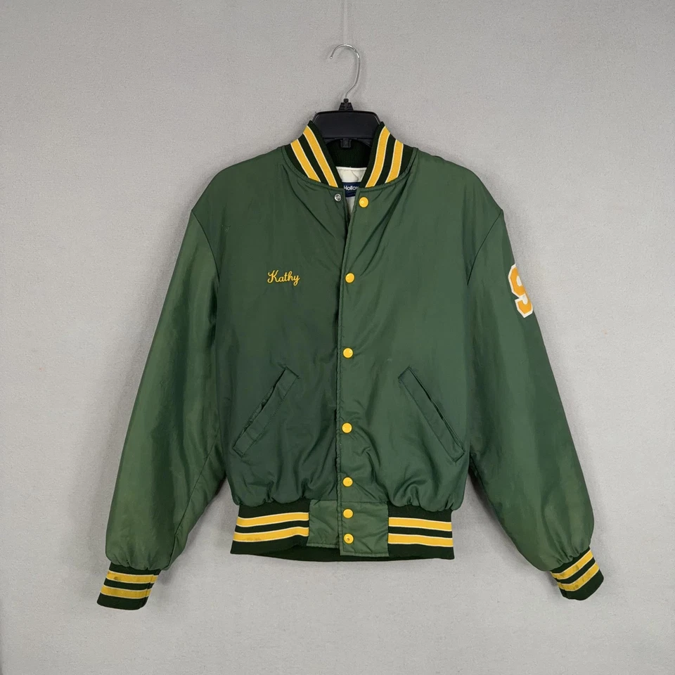 Vintage Chain Stitch Jacket Womens Medium Green Varsity Cheerleader Heritage 90s - Image 2 of 4