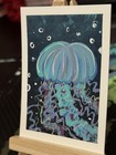 ACEO Original Jellyfish Ocean Animal Art Card Painting by Sarah Wilbourn  — photo 2
