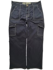 VIP Jeans Pants Women's 15/32 Navy Blue Cotton Cargo pockets