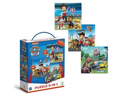 Paw Patrol 3-in-1 Puzzle 25, 36, 54 Teile Spielset für Kinder 3+