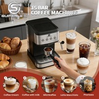 SUPERLEX Coffee Machine Espresso Machine Coffee Maker Cappuccino w/ Milk Frother