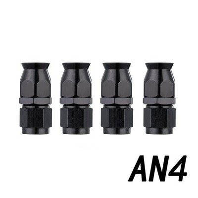 4Pcs Oil Fuel Line Hose End Fitting Adapters Kits 0°Degree AN4 Aluminum Hose End