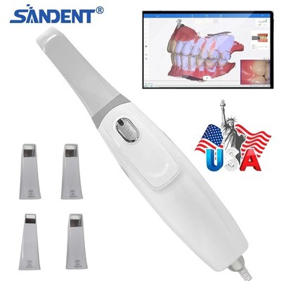 Dental Intra-oral Scanner 3D Real-time Display w/ AI Scanning Software + 4 Tips